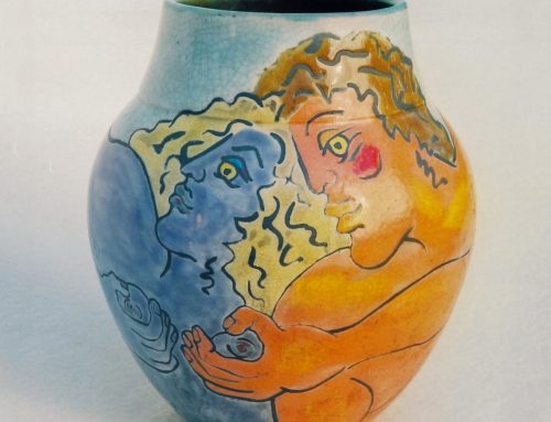 165. Orange Man, Lavender Woman by Gail Blank 1990